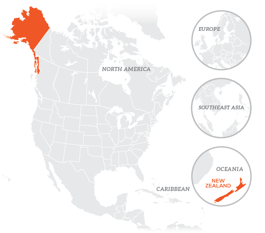 Map showing location of FAST government agency clients around the world